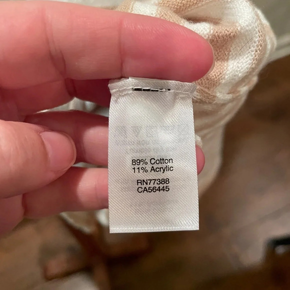 NWT J.Crew Factory women’s tie front long sleeve sweater SZ S tan white stripe - Picture 8 of 10